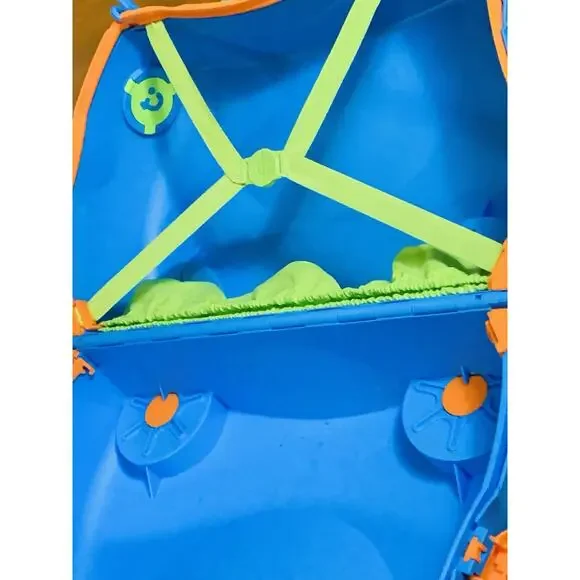 Trunki Suitcase Melissa & Doug Kids Ride On Wheeled Luggage Blue w/ Green Horns - Picture 6 of 7